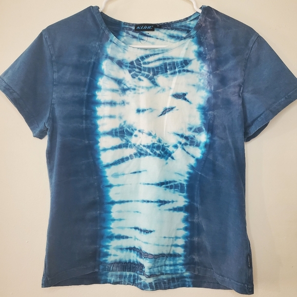Kuhl Tops - KUHL Blue Tie Dye Cropped Tee Size Medium